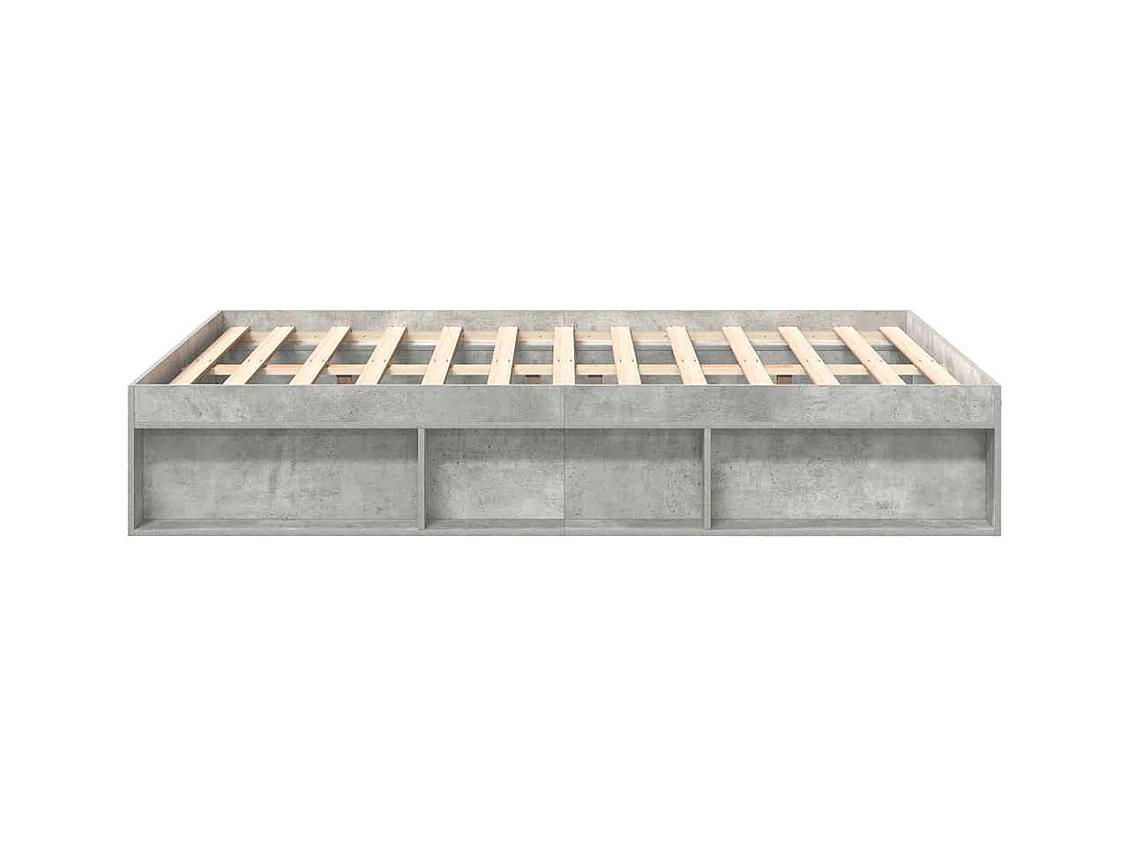 Cadre de lit sans matelas gris béton 150x200 cm
