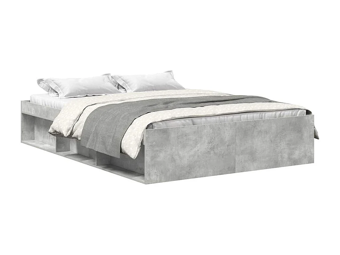 Estructura de cama gris hormigón sin colchón 150x200 cm
