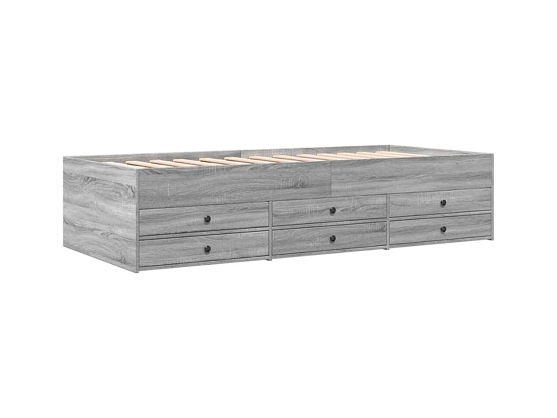Dagbed met lades zonder matras Sonoma grijs 75x190 cm