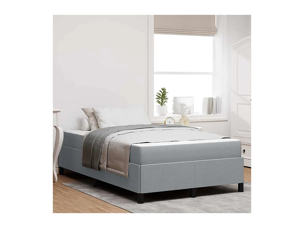 Hellgraues und schwarzes Boxspringbett 120 x 190 cm