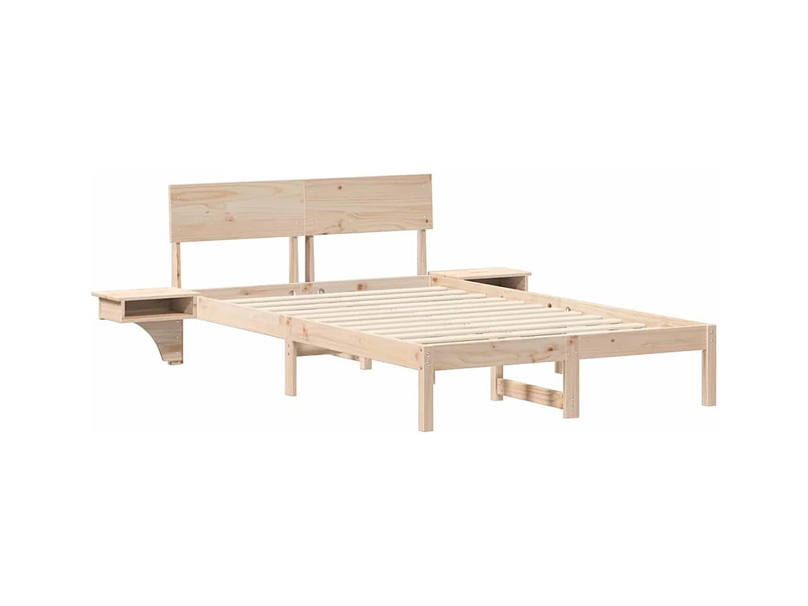 Bedframe met nachtkastjes Bruin Massief grenenhout