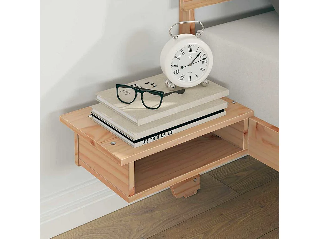 Struttura letto con comodini Marrone Legno massello di pino