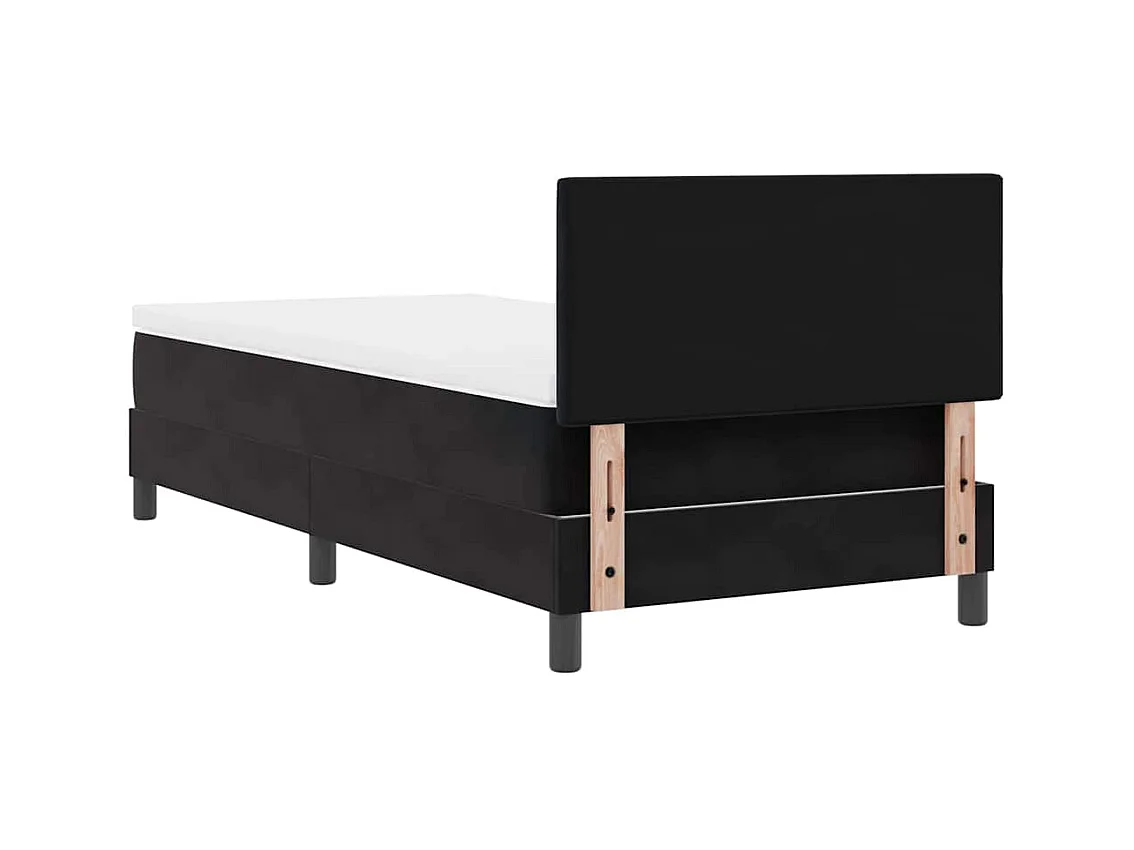 Springbed met matras met matras Zwart 90 x 190 cm stof