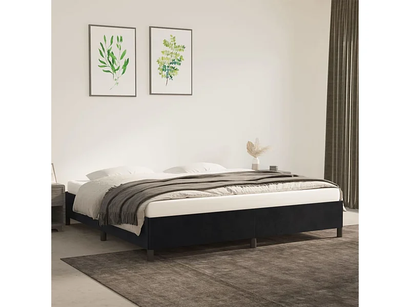 Cadre de lit sans matelas noir 200x200 cm velours