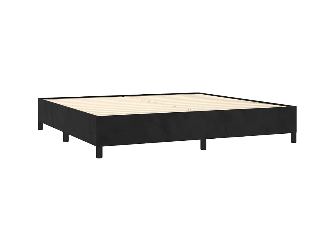 Struttura letto senza materasso nero 200x200 cm velluto