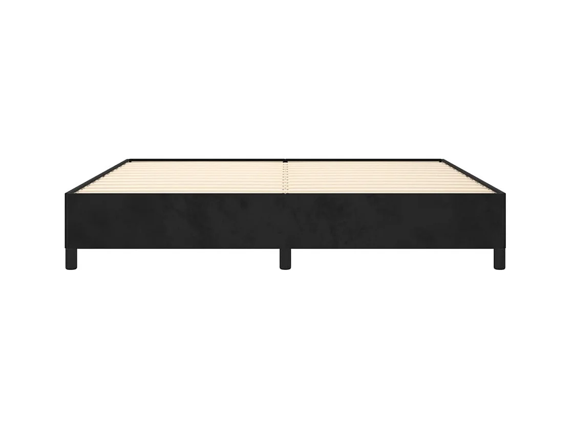 Struttura letto senza materasso nero 200x200 cm velluto