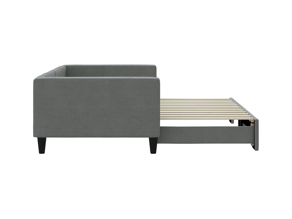 Dagbed met onderschuifbed zonder matras donkergrijs 100x200 cm
