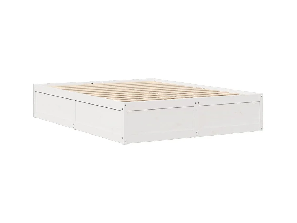 Bedframe zonder matras wit 140x190 cm massief grenenhout