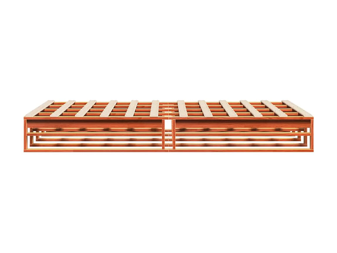 Struttura letto senza materasso, cera marrone, 140x200cm, legno massello di pino