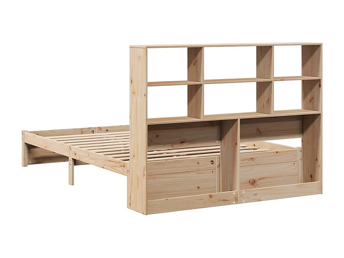 Cama biblioteca sin colchón 140x190 cm madera maciza de pino