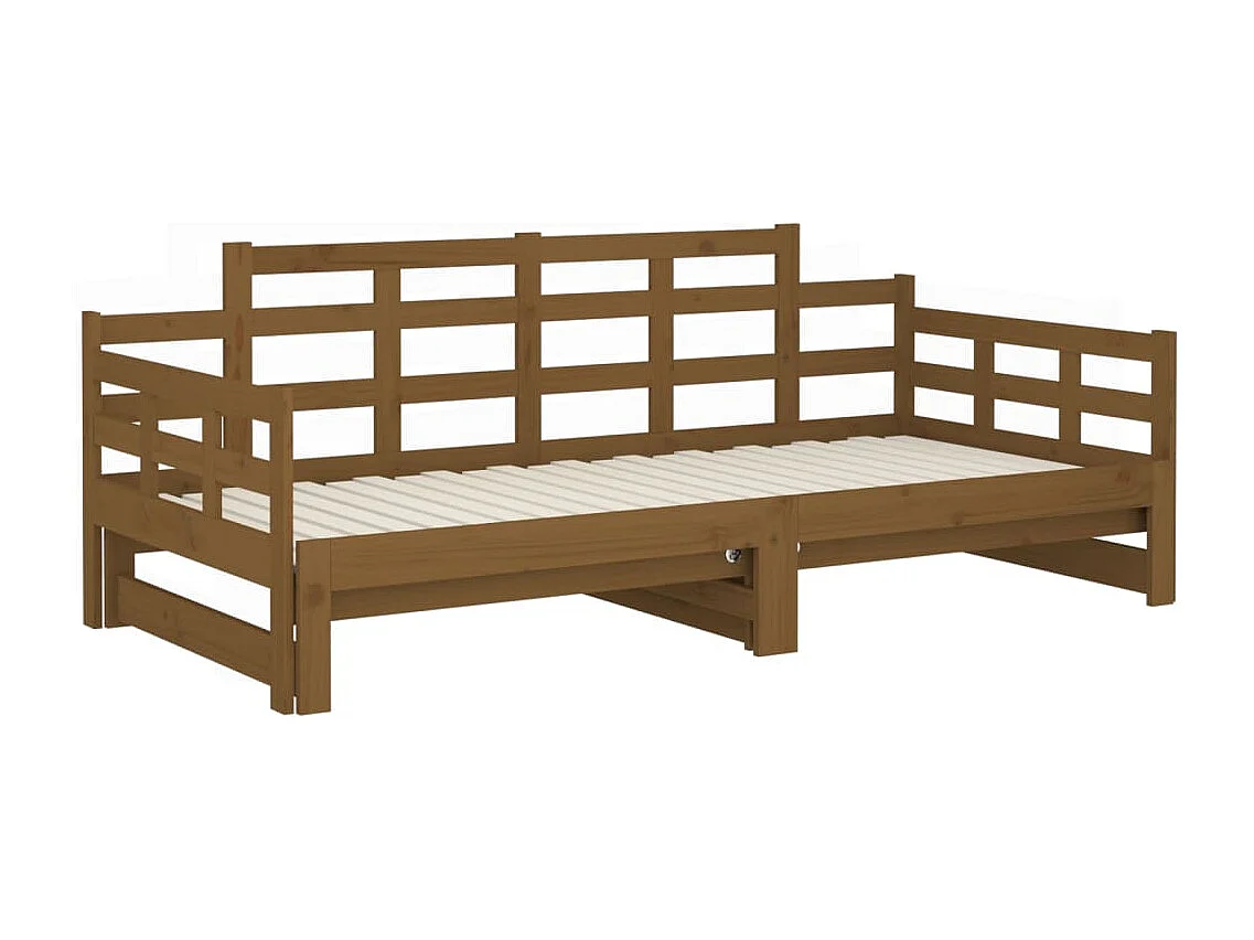 Schiebebett ohne Matratze honigbraun 2x(90x190) cm