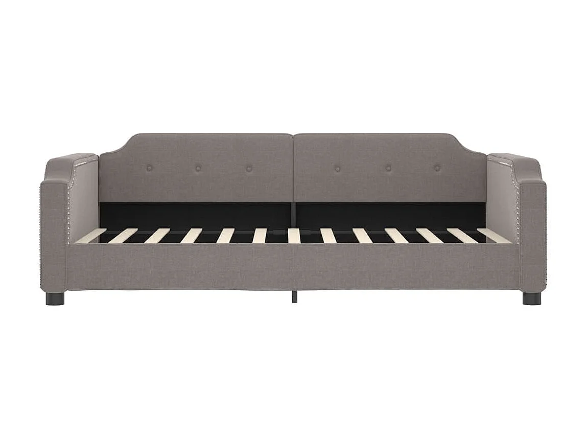 Lit de jour avec matelas taupe 100x200 cm tissu