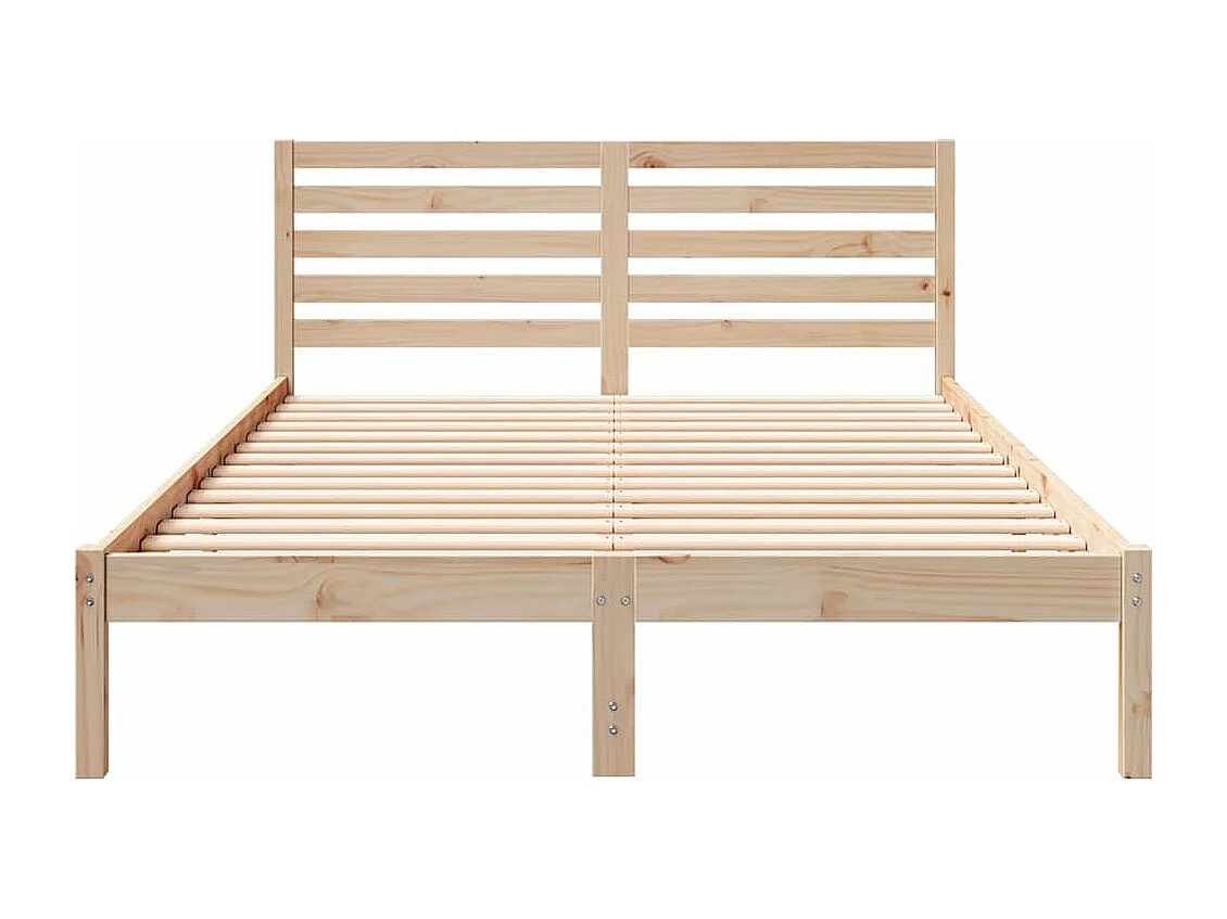 Estructura de cama marrón 140 x 220 cm madera maciza de pino
