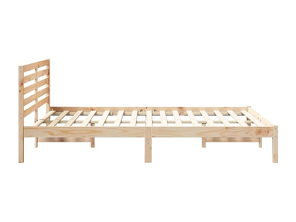 Estructura de cama marrón 140 x 220 cm madera maciza de pino