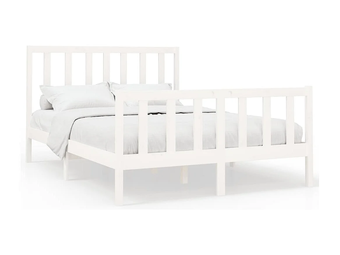 Cadre de lit sans matelas blanc 140x190 cm bois de pin massif