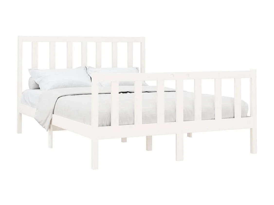 Cadre de lit sans matelas blanc 140x190 cm bois de pin massif