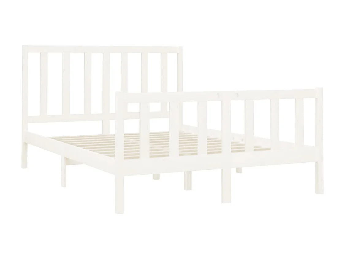 Cadre de lit sans matelas blanc 140x190 cm bois de pin massif