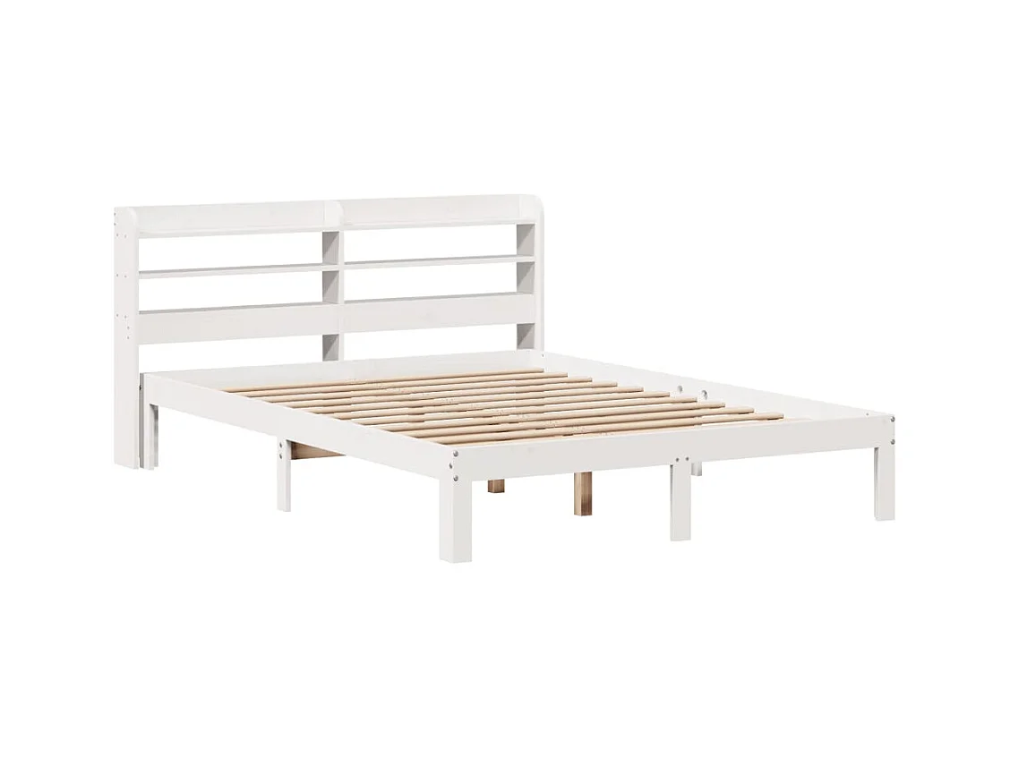 Bedframe met hoofdbord zonder matras wit 140x200 cm