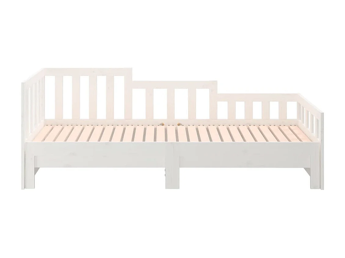 Lit coulissant sans matelas blanc 2x(80x200)cm