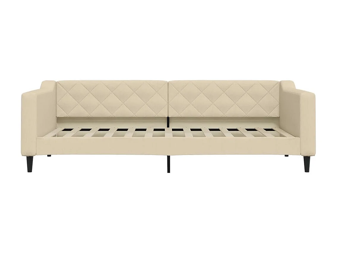 Lit de repos sans matelas crème 90x200 cm tissu