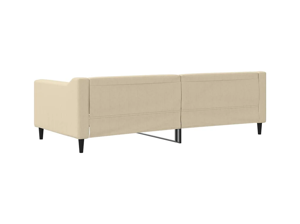 Lit de repos sans matelas crème 90x200 cm tissu
