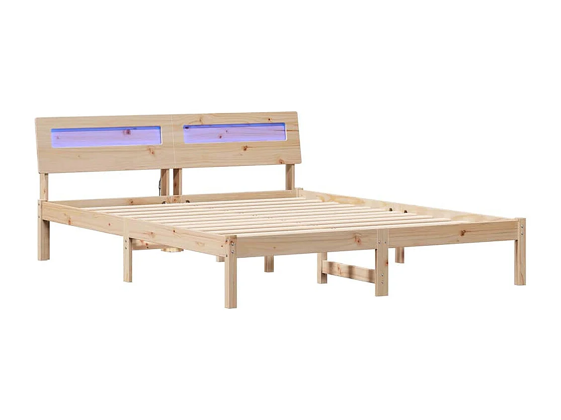 Cadre de lit Marron 140 x 200 cm Bois massif en pin