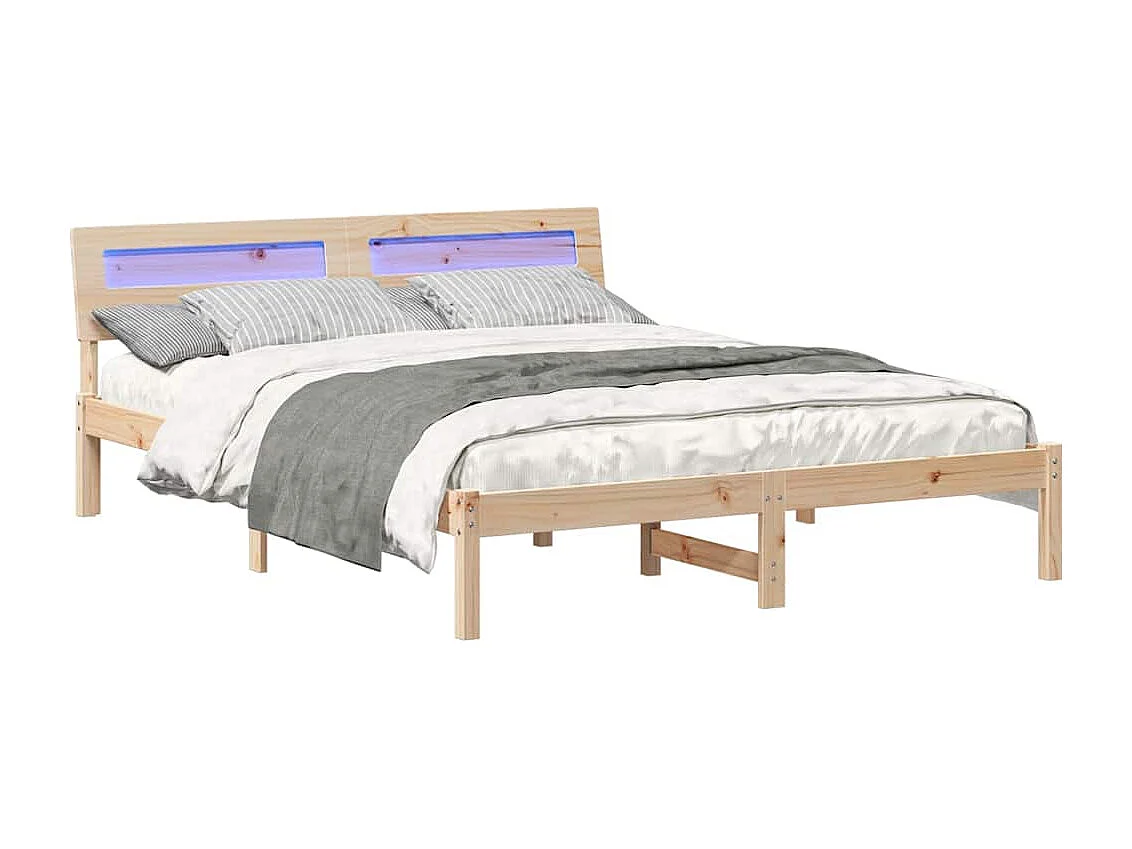 Cadre de lit Marron 140 x 200 cm Bois massif en pin