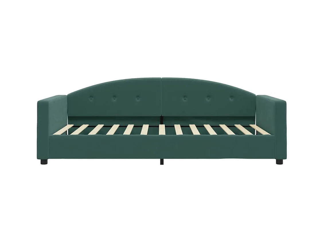 Divano letto senza materasso verde scuro 100x200 cm velluto