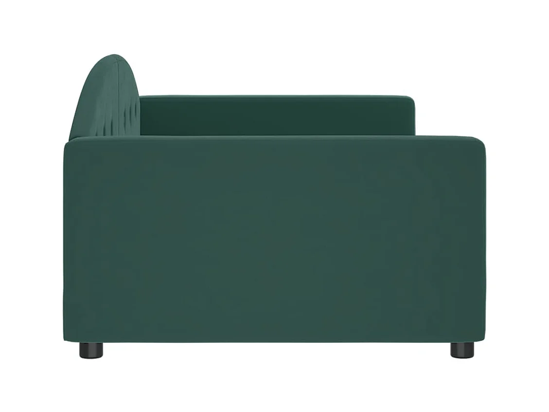 Divano letto senza materasso verde scuro 100x200 cm velluto