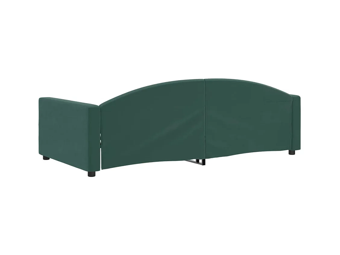 Divano letto senza materasso verde scuro 100x200 cm velluto