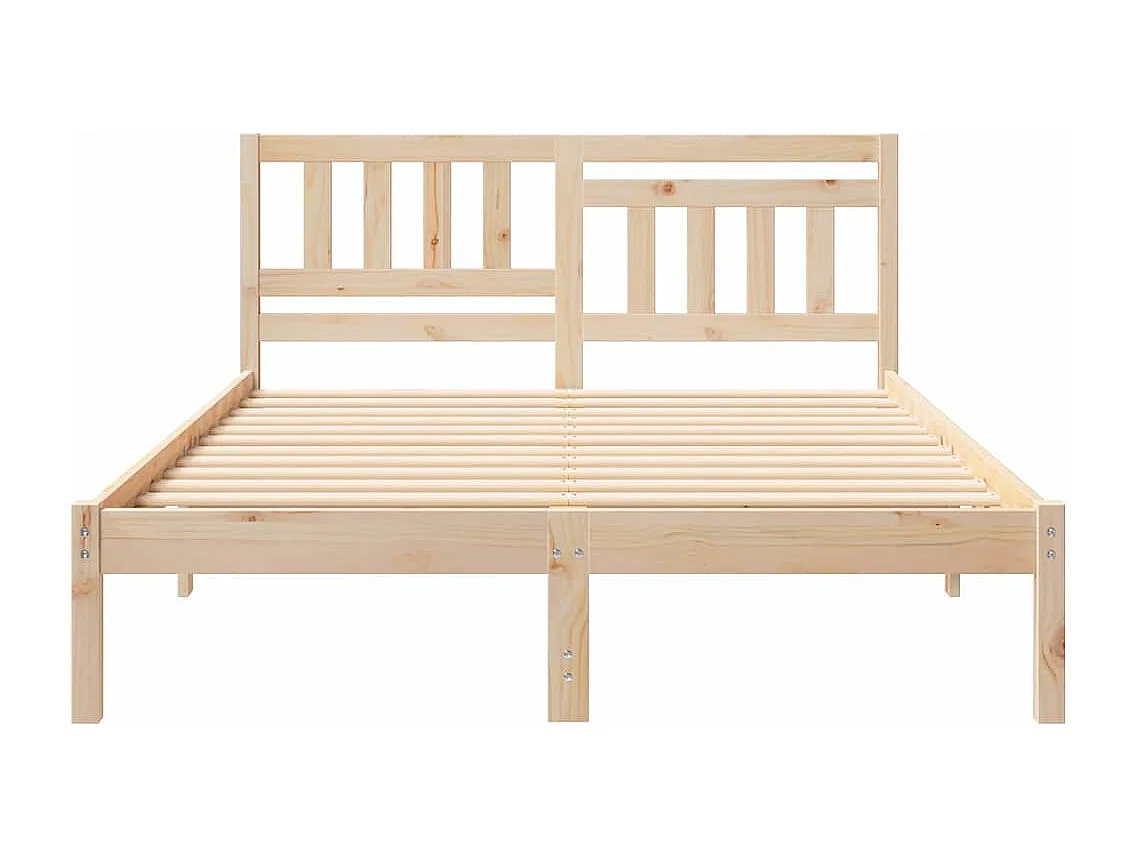 Cadre de lit Marron 140 x 190 cm Bois massif en pin