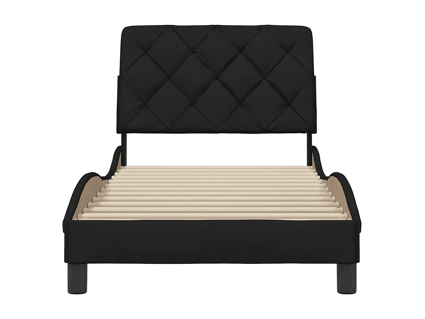 Estructura de cama sin colchón tela negra 80x200 cm