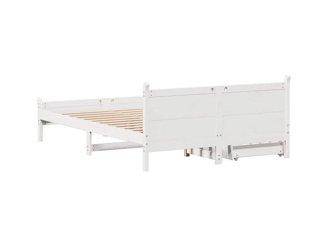 Bedframe zonder matras wit 140x190 cm massief grenenhout