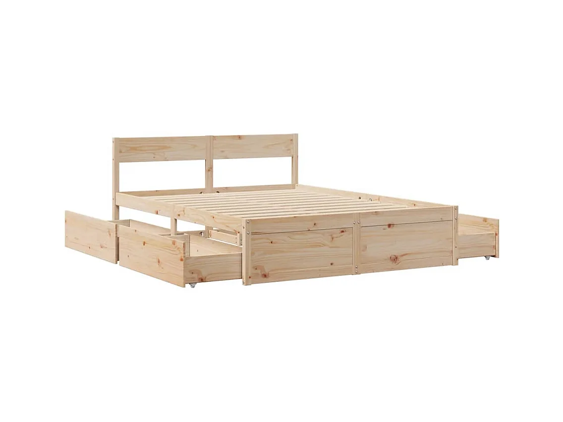 Bedframe zonder matras 150x200 cm massief grenenhout