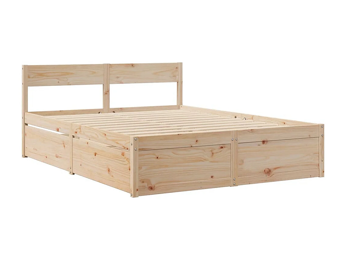 Cadre de lit sans matelas 150x200 cm bois de pin massif