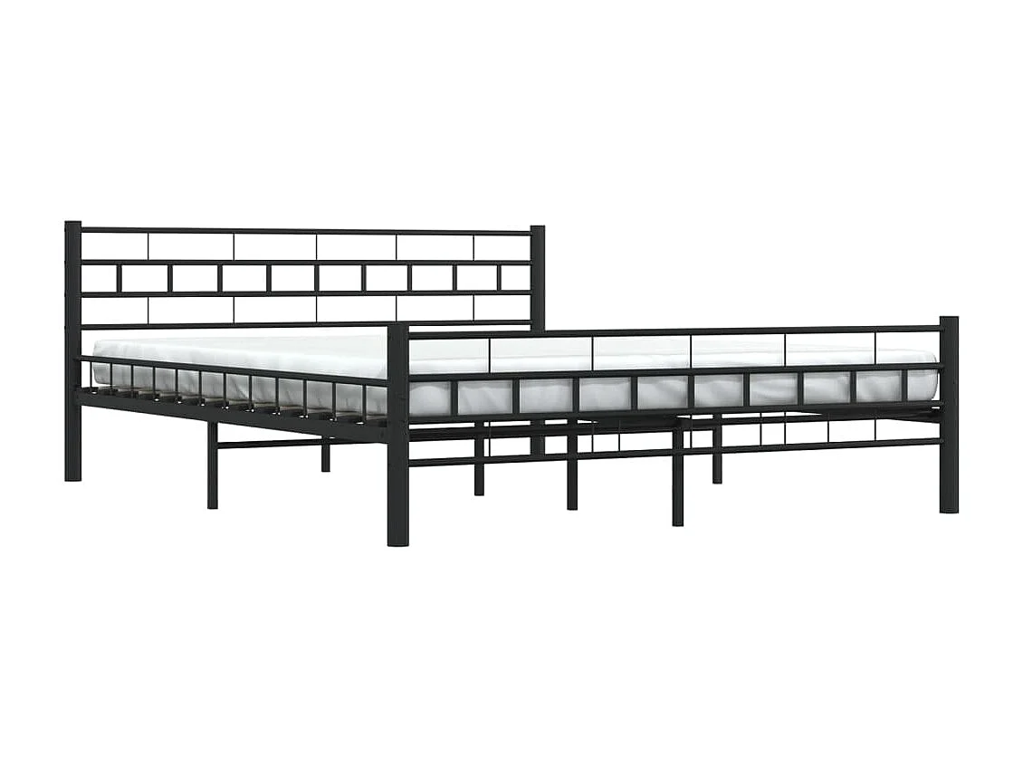 Struttura letto senza materasso e testiera nera 160x200 cm acciaio