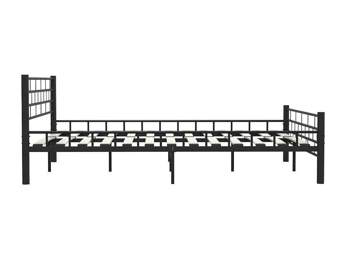 Struttura letto senza materasso e testiera nera 160x200 cm acciaio