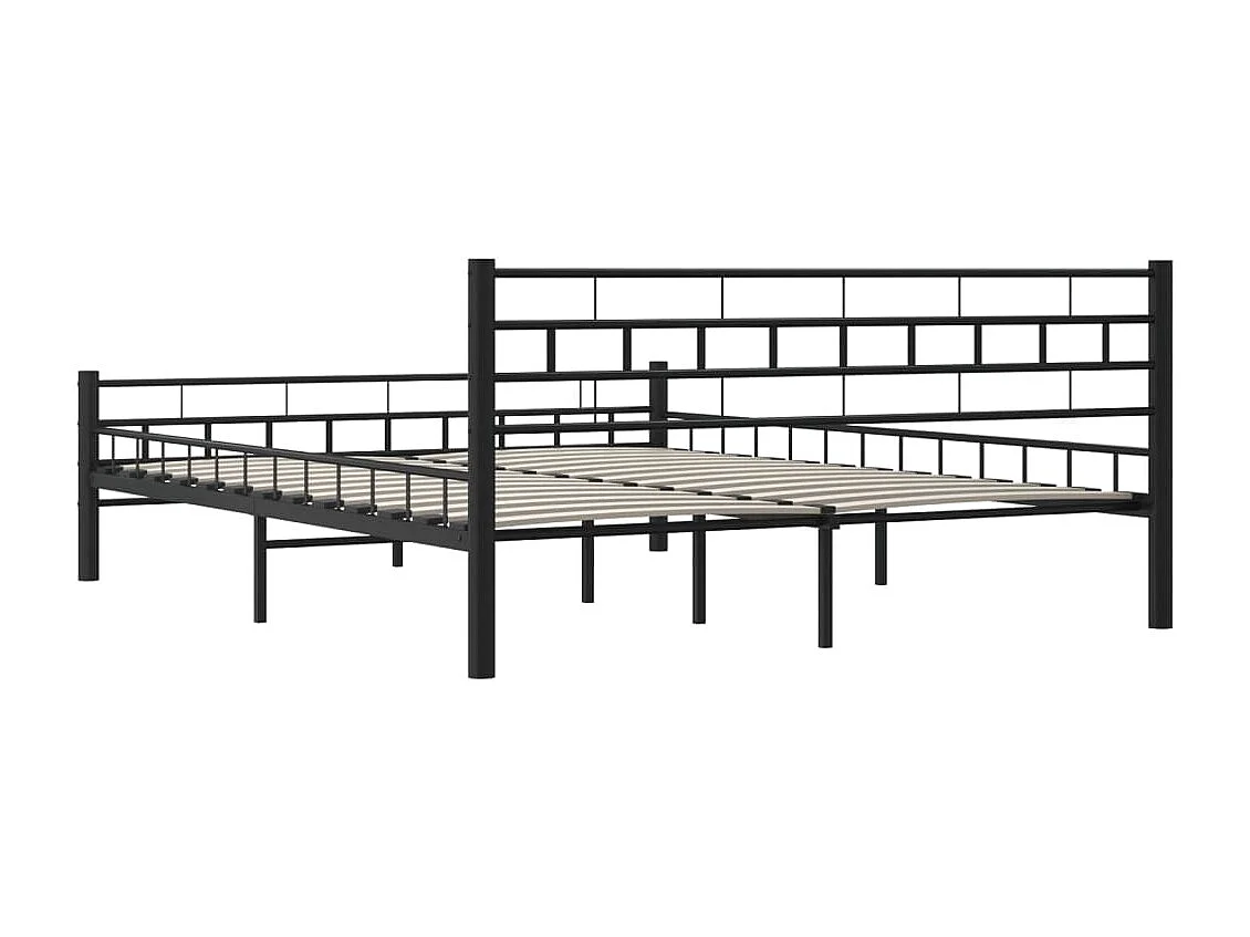 Struttura letto senza materasso e testiera nera 160x200 cm acciaio