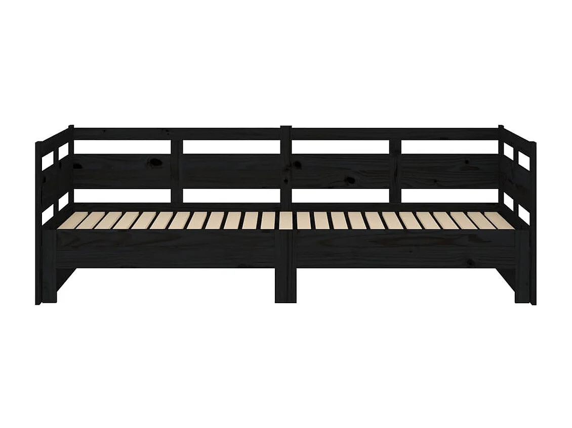 Letto scorrevole senza materasso nero 2x(90x190) cm