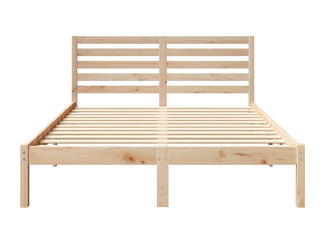 Estructura de cama marrón 140 x 190 cm madera maciza de pino