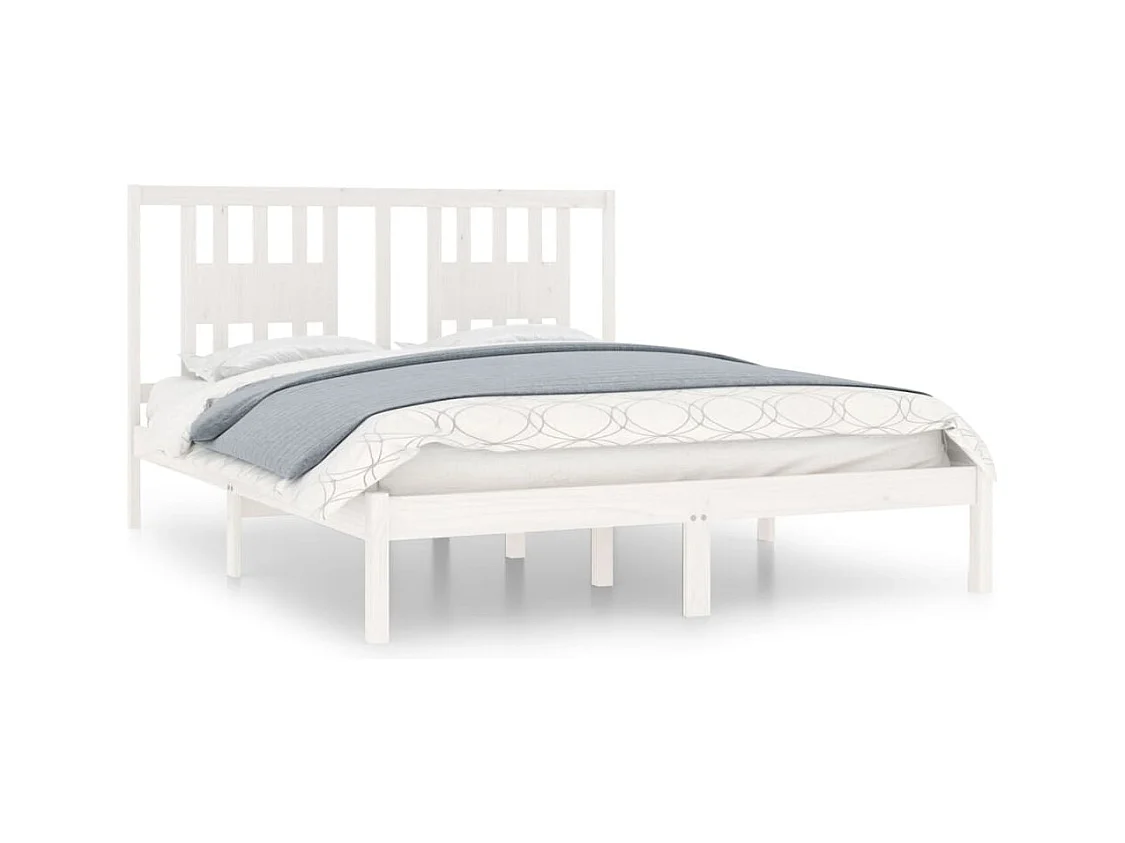 Bedframe zonder matras wit massief hout 140x200 cm