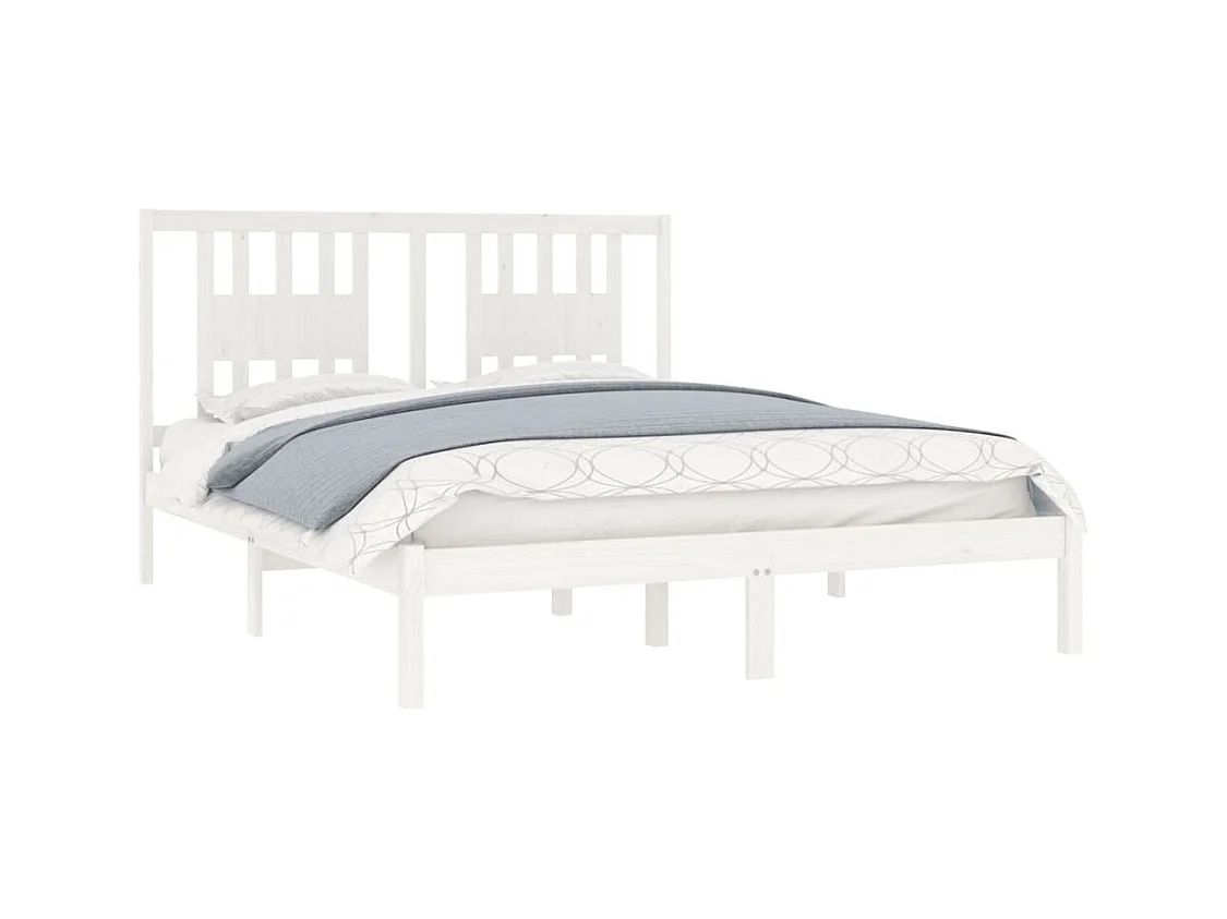 Bedframe zonder matras wit massief hout 140x200 cm