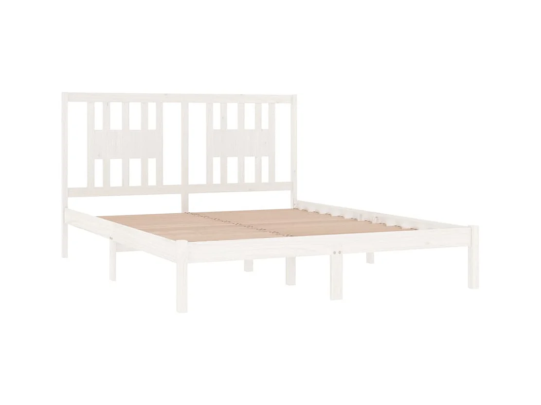 Bedframe zonder matras wit massief hout 140x200 cm