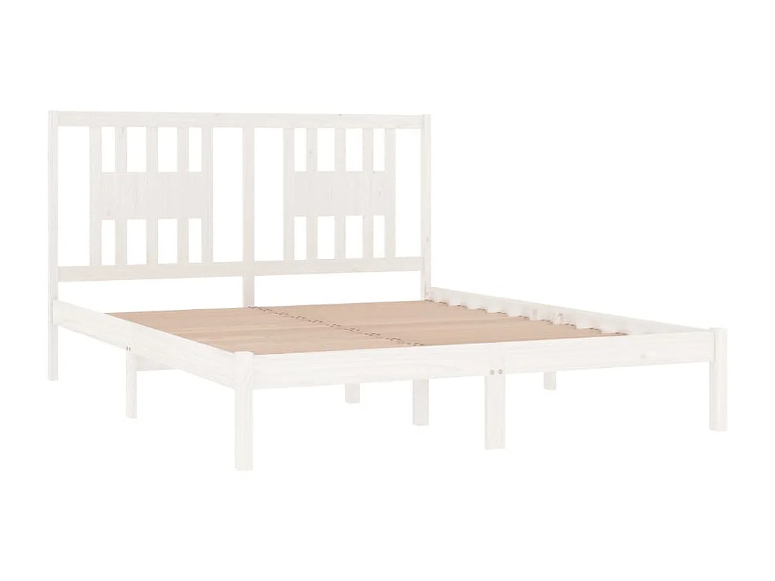 Cadre de lit sans matelas blanc bois massif 140x200 cm