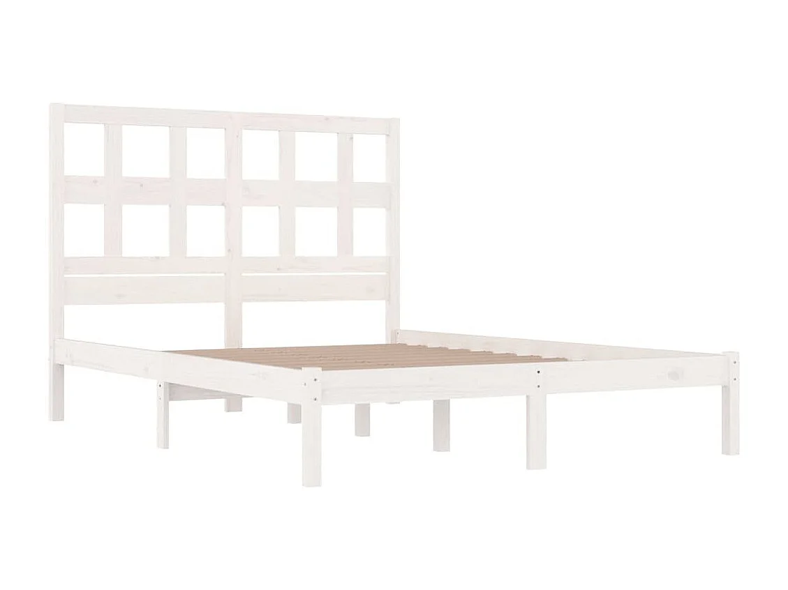 Bedframe zonder matras wit 200x200 cm massief grenenhout