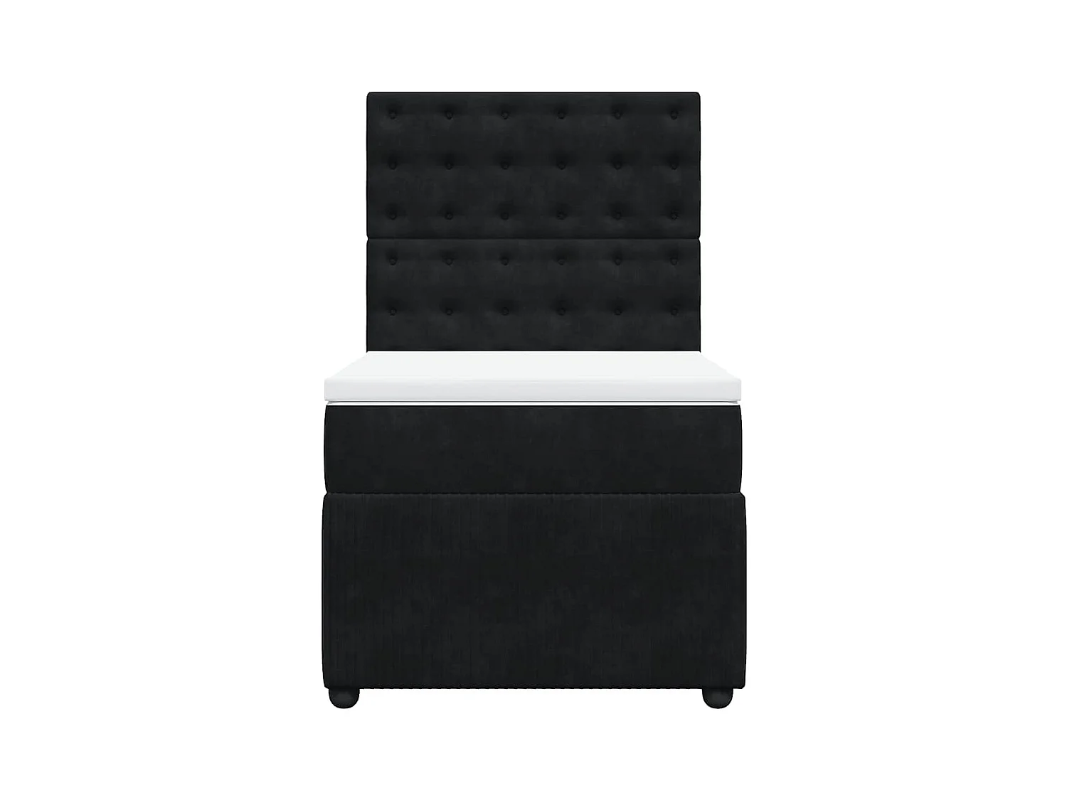 Lattenbodem met matras Zwart 90x190 cm Fluweel