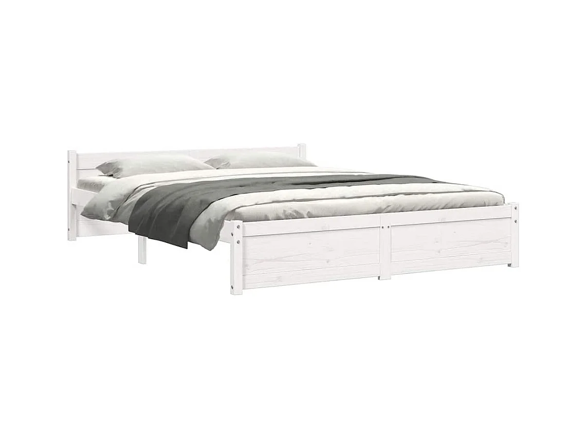 Bedframe zonder matras wit massief hout 150x200 cm