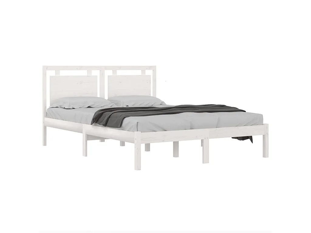 Bedframe zonder witte matras 140x190 cm massief hout