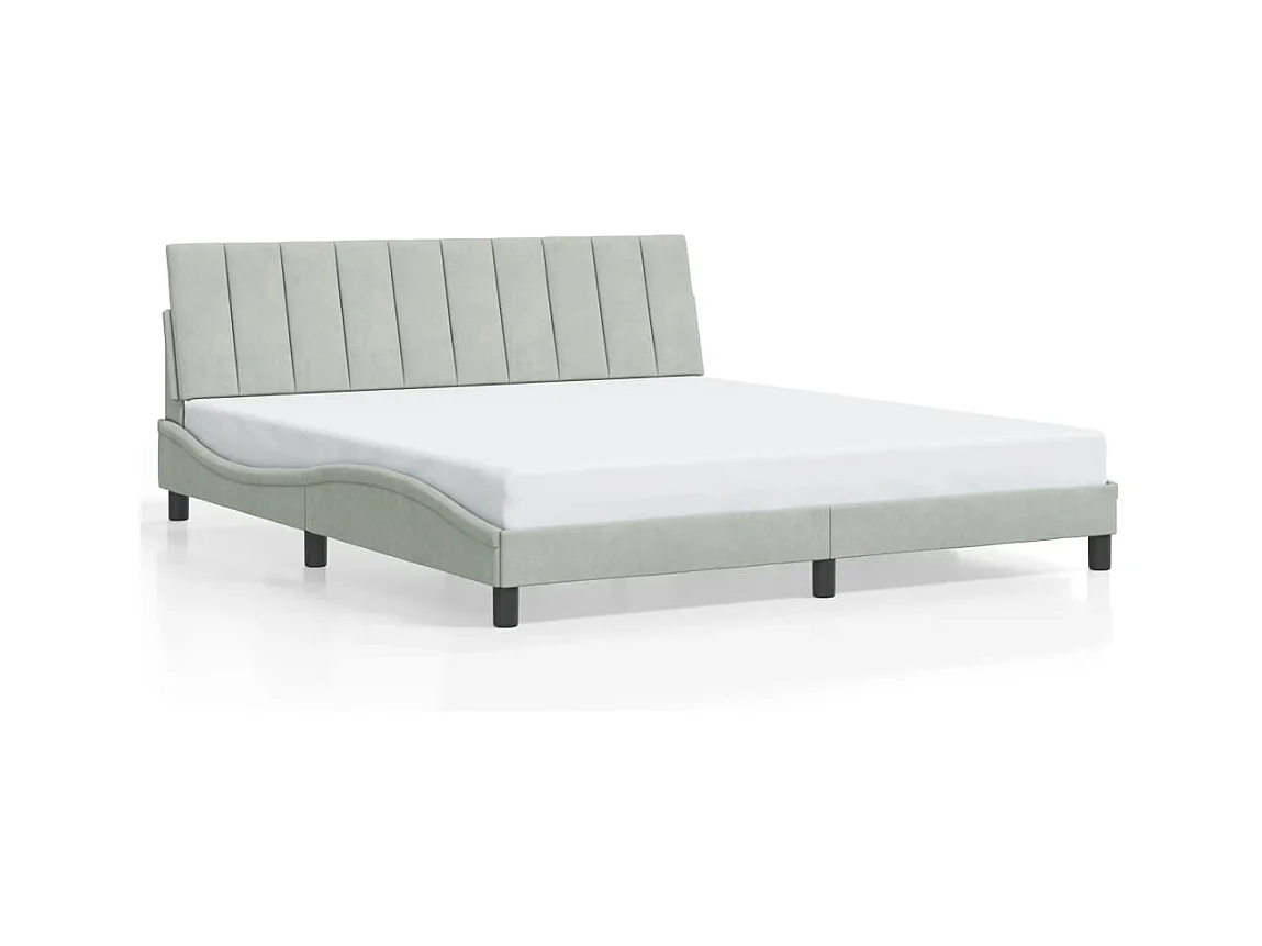 Estructura de cama con LED sin colchón gris claro 180x200cm terciopelo