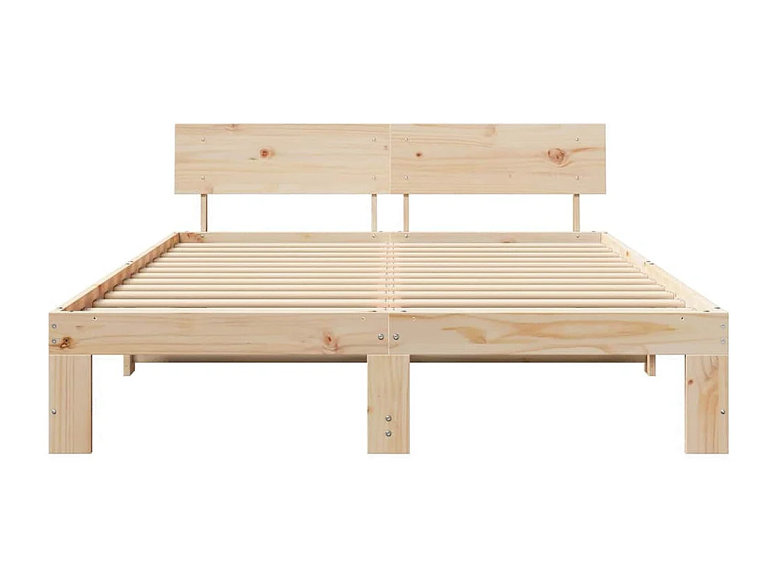 Bettgestell 160 x 200 cm, Kiefer massiv, Braun